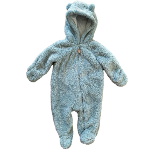 Carter’s Baby Coverall light blue Sherpa Zipper Size 3-6 Months - Picture 1 of 8